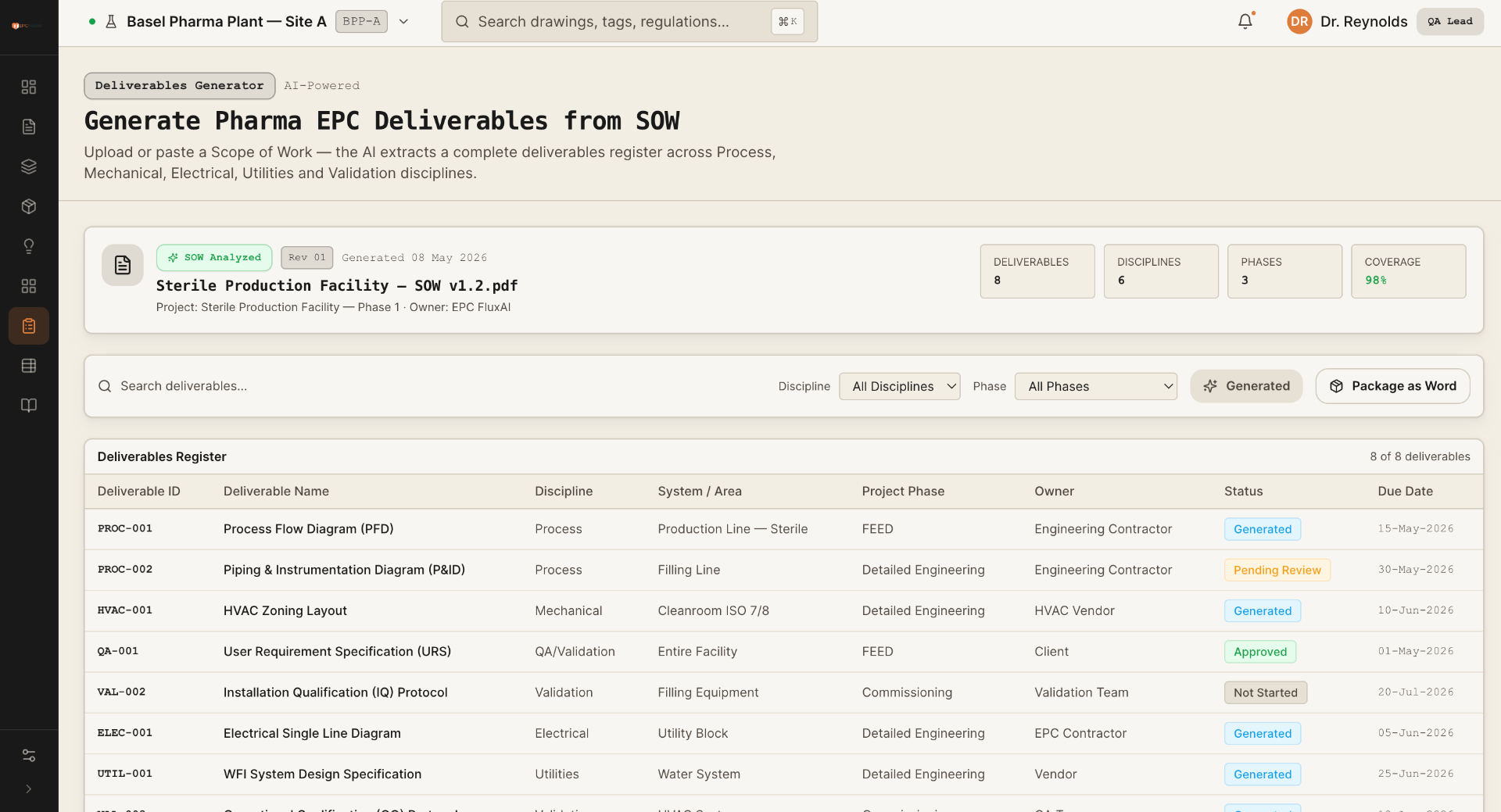 Deliverables Generator